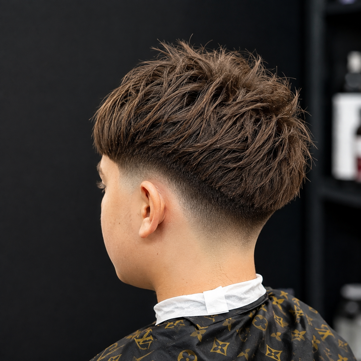Corte texturizado con degradado bajo en Barbería Morchi