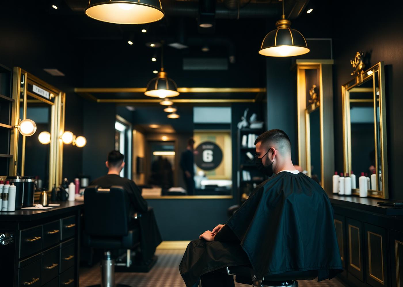 Barberos trabajando en Barbería Morchi
